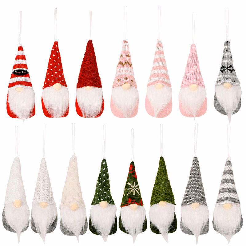 Knitted Gnome Christmas Ornaments