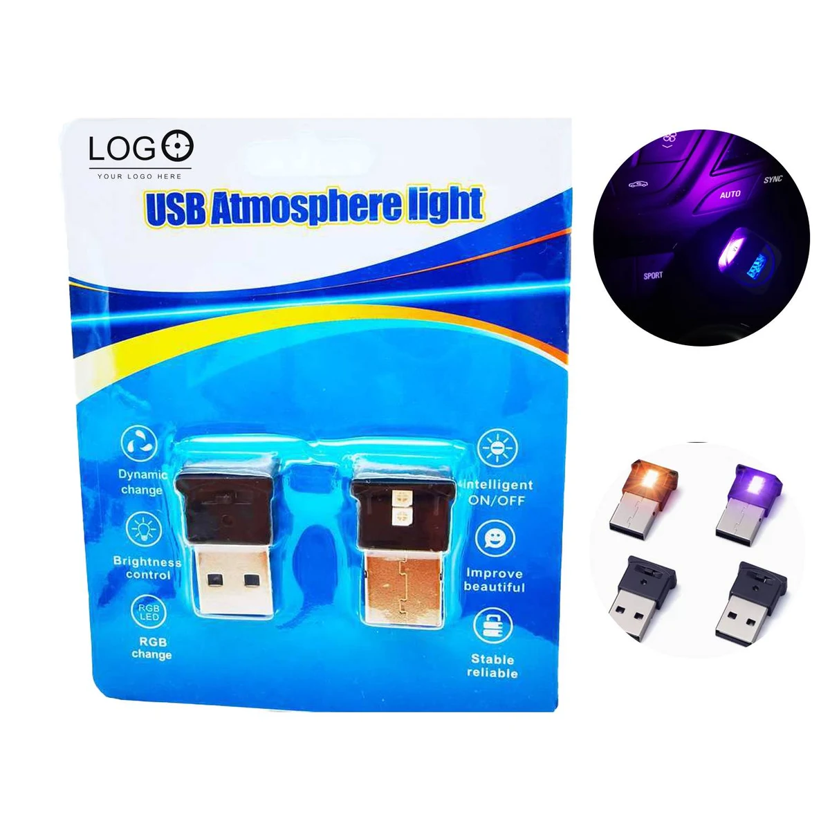 2-Piece Plug-in Mini USB Light 1
