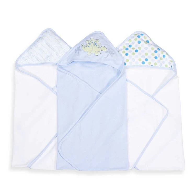 Baby Hooded Towels - Blue Dino 3 Pack 1
