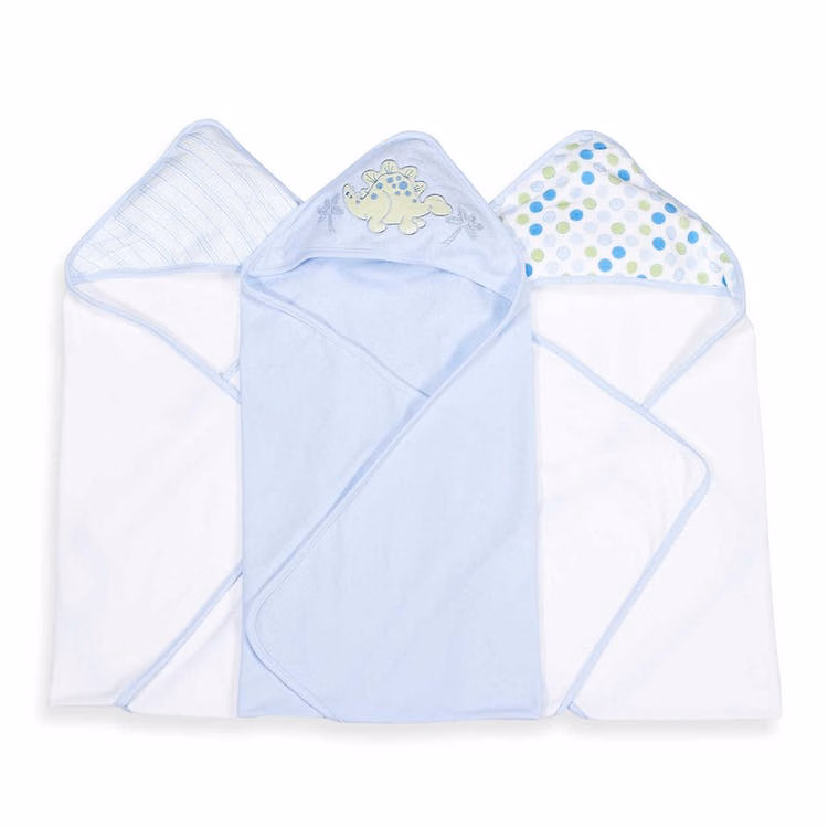 Baby Hooded Towels - Blue Dino 3 Pack