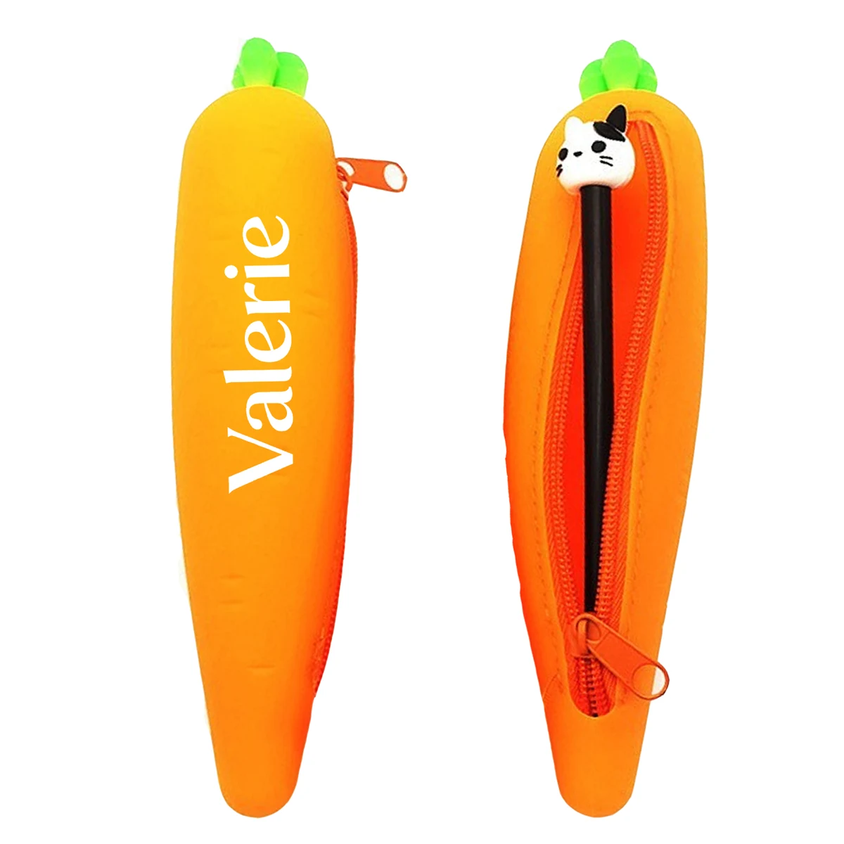Carrot Shape Silicon Pencil Pouch 1