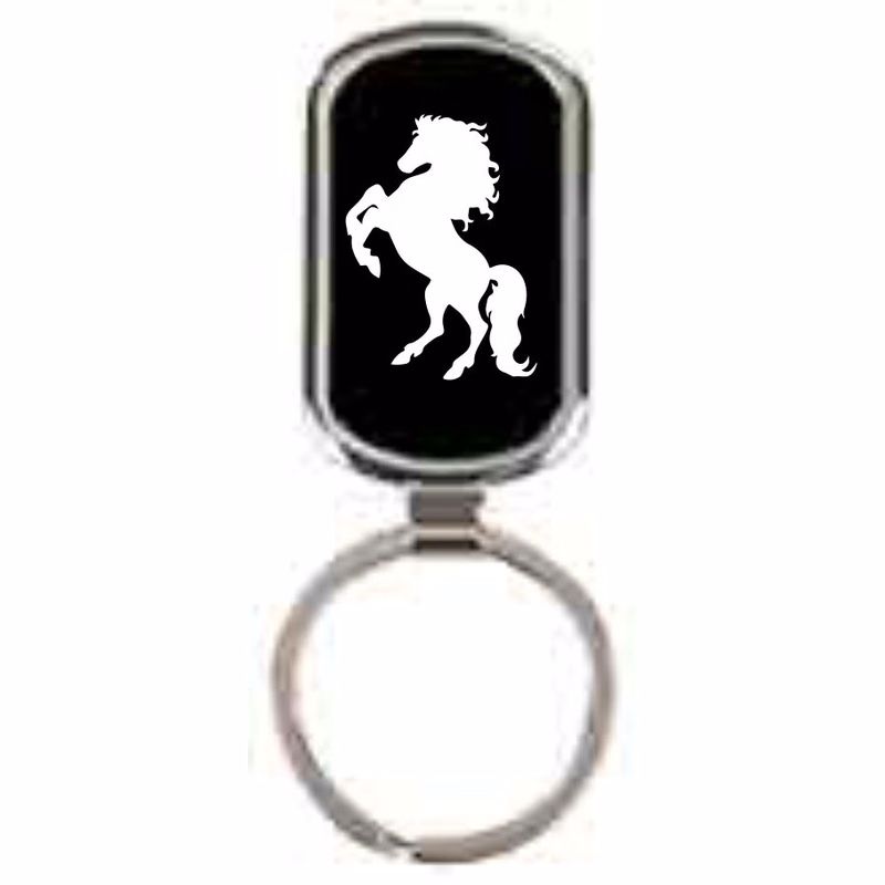 2 1/2" Black Rectangle Metal Keychain