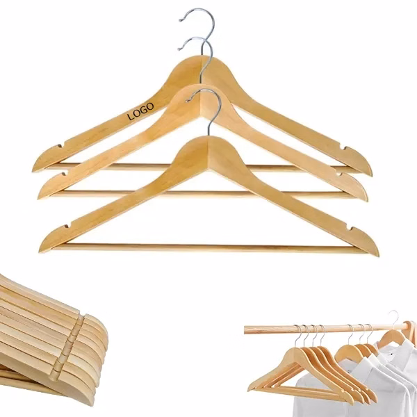 Wooden Clothes Hanger with Natural Finish