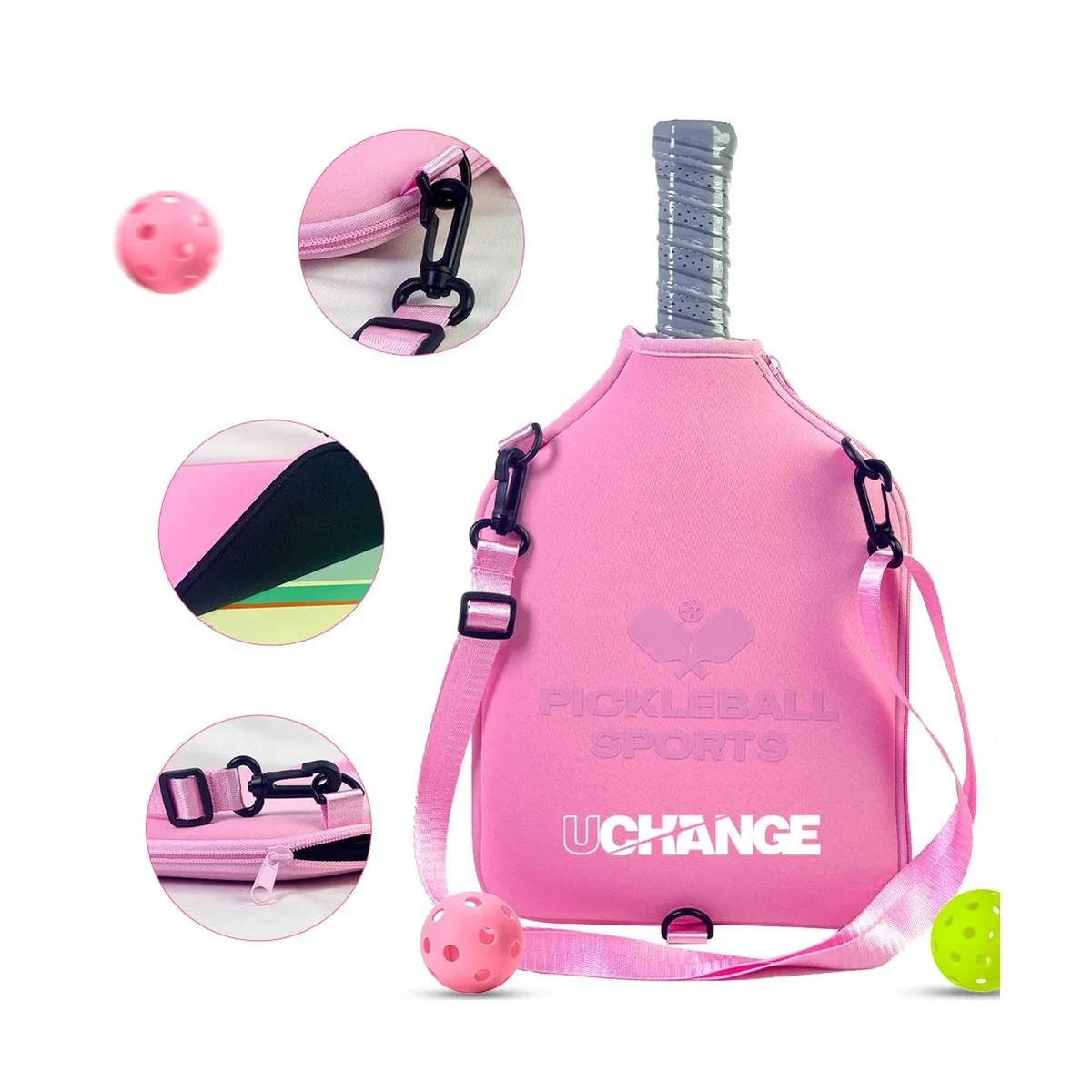 Neoprene Pickleball Paddle Cover With Shoulder Strap 1
