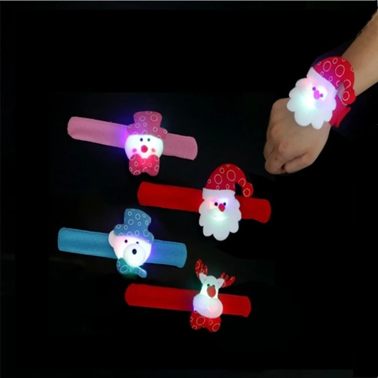 Christmas Flash Light Pat Ring Slap Bracelet LED Christmas D 1