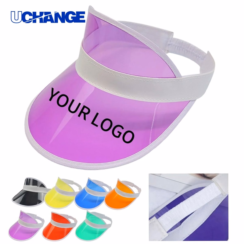 UV Protection PVC Sun Visor Hat Headwear 22 Inch with Stretch Headband