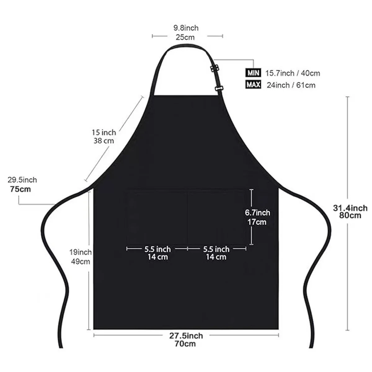 Adjustable Apron with 2 Pockets 1
