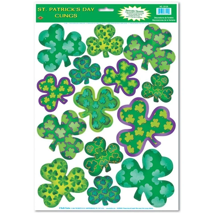 St. Patrick's Day Shamrock Clings 1