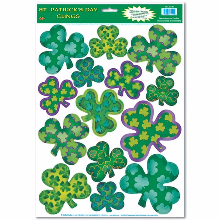 St. Patrick's Day Shamrock Clings