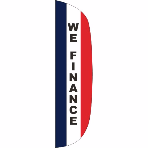 "WE FINANCE" 3' x 12' Message Flutter Flag