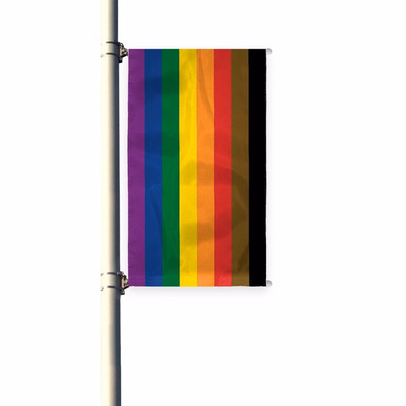 3'x8' People of Color Pride Pleated Light Post Banner
