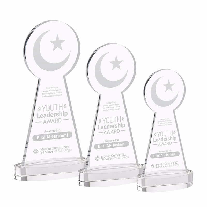 Crescent & Star Award on Alberton Base - Clear