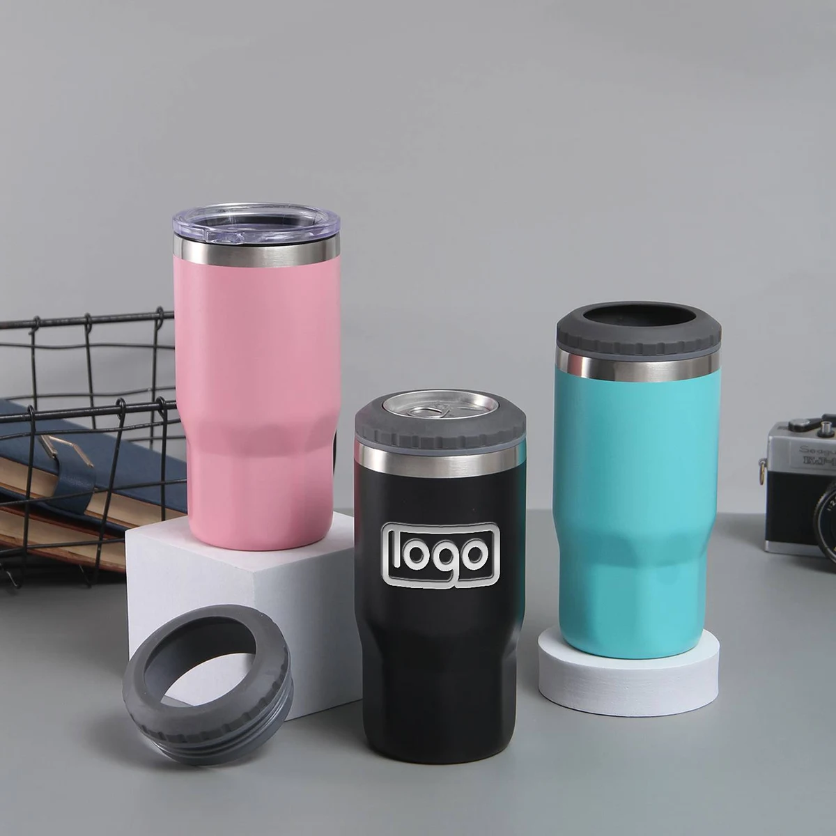 Freezable Can Cooler Stainless Steel Insulated Tumbler 1