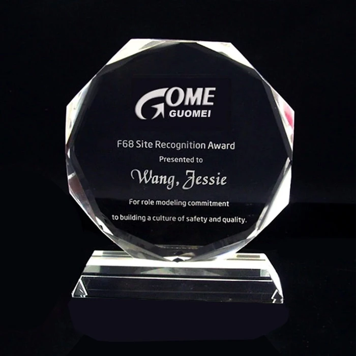 Crystal Award Octagon With Jewel Edge 1