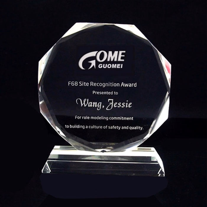 Crystal Award Octagon With Jewel Edge