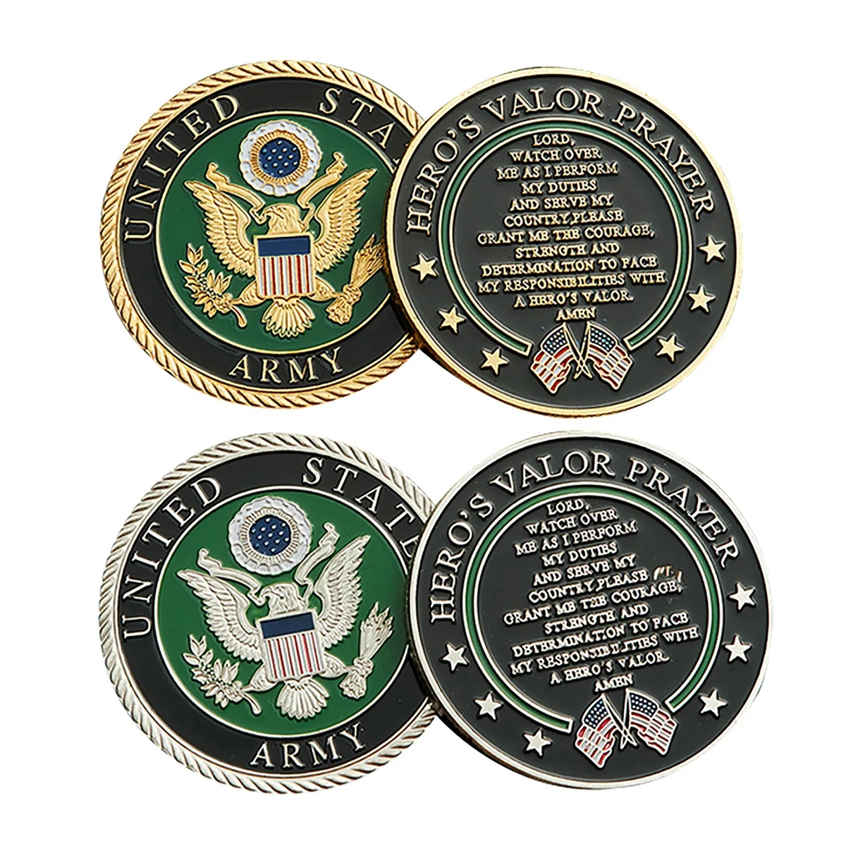 1.6" Full Colors 2 Sided Zinc Alloy Coins MOQ 100PCS 1