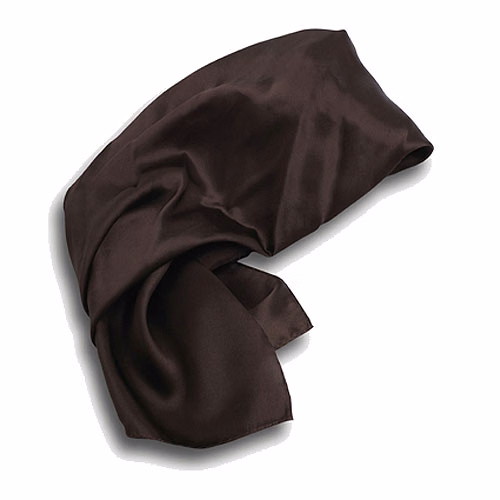 Brown Polyester Satin Scarf - 30"x30"