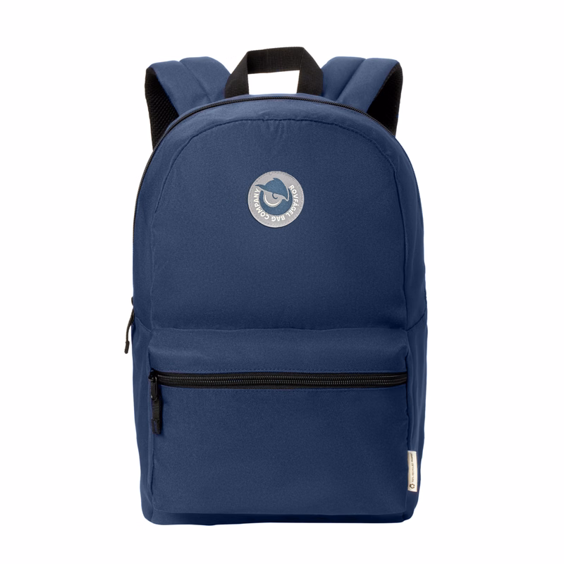 Carbon-Free Recycled Polyester Backpack w/ A Sewn Woven Patch