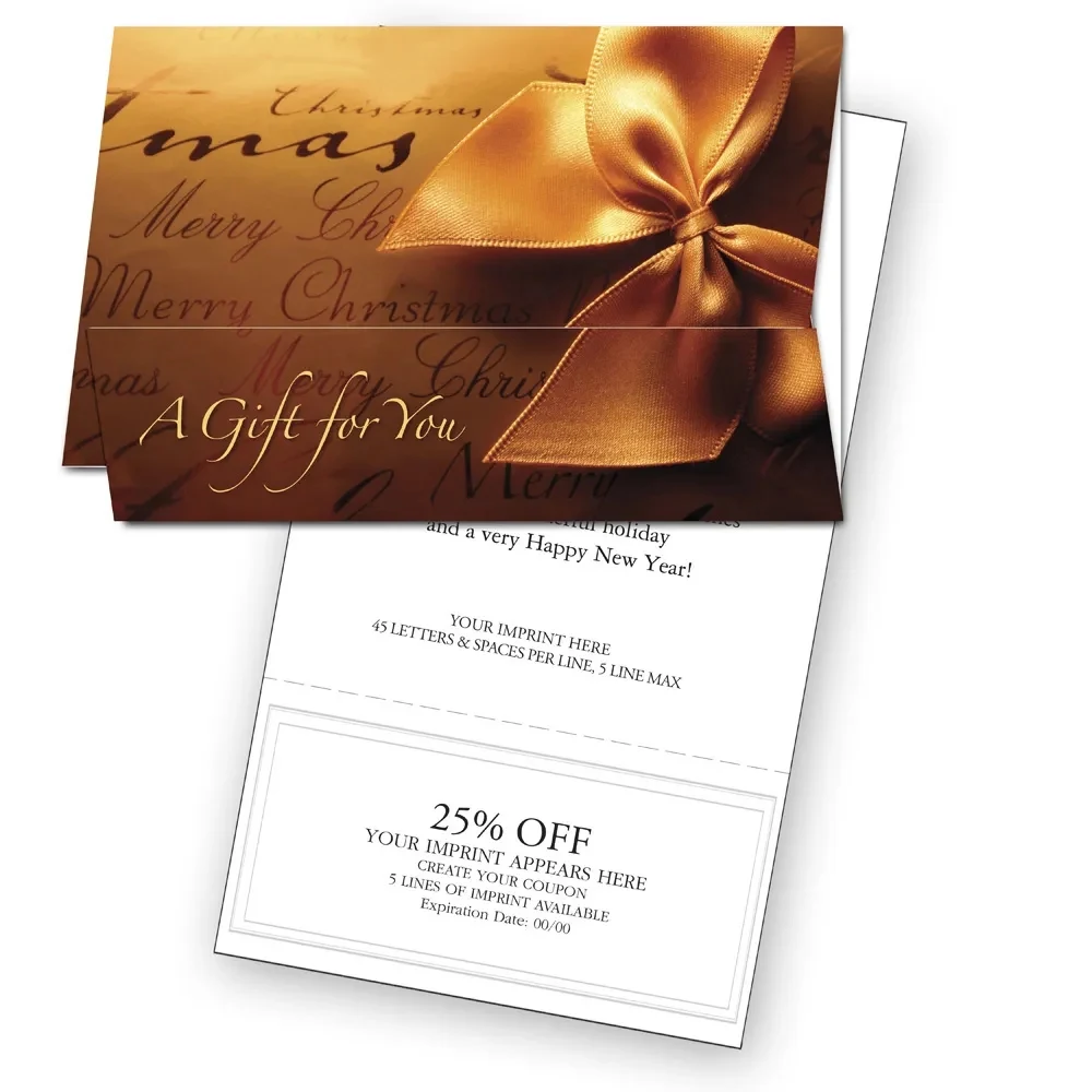 Gift Wrapped Holiday Coupon Cards 1