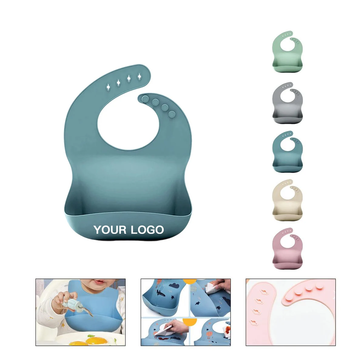Silicone Bib for Toddlers with Neck Strap 1