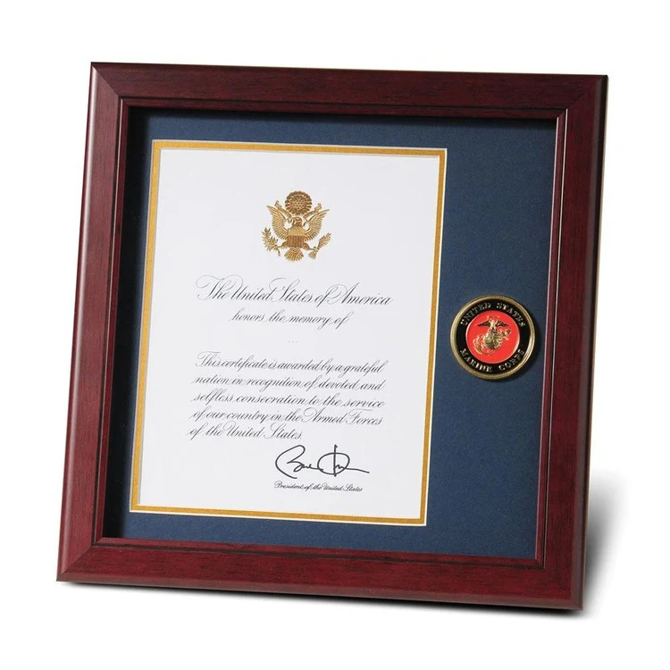 U.S. Marine Corps Medallion 8-Inch by 10-Inch Presidential Memorial Certificate Frame 1