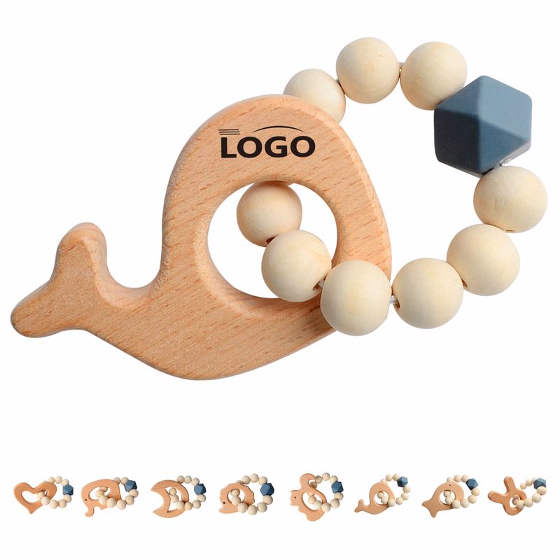 Animal Shaped Baby Teething Bracelet with Beads