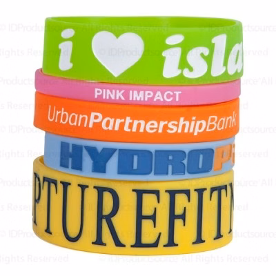 3/4" Debossed Silicone Wristband with Colorfill