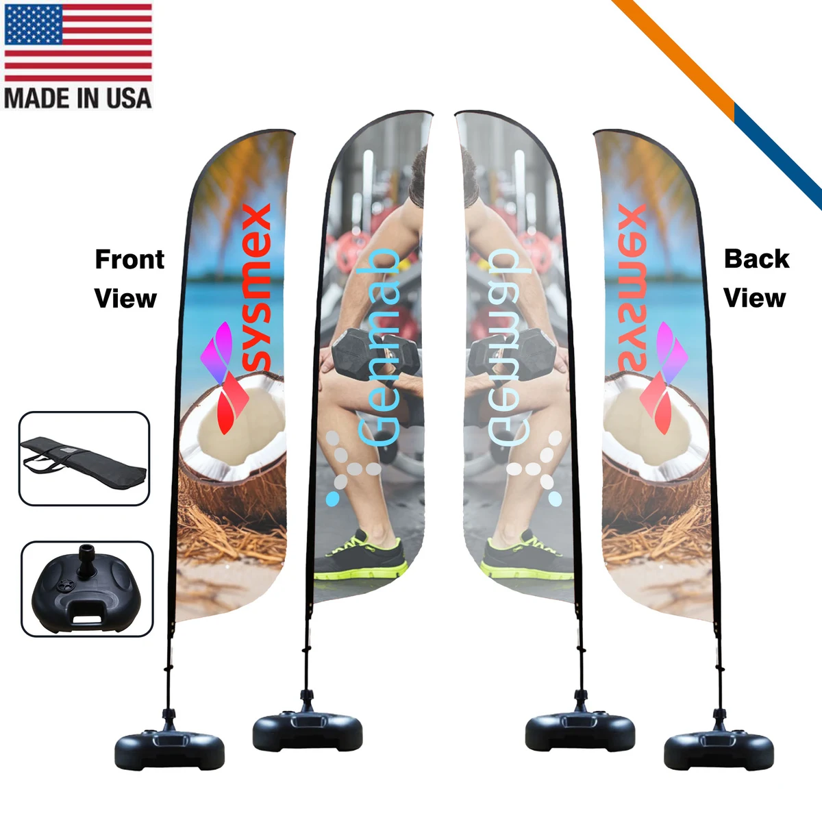 16.5' Leonis Single-Sided Feather Flag 1