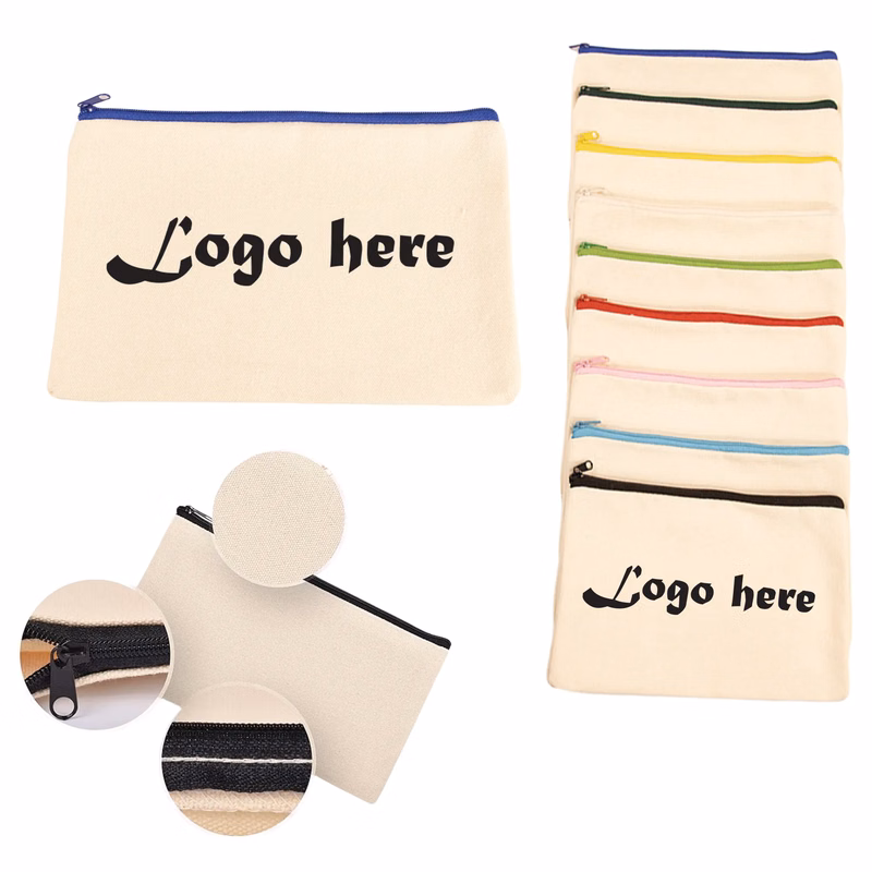 Canvas Pencil Case Blank Makeup Bags