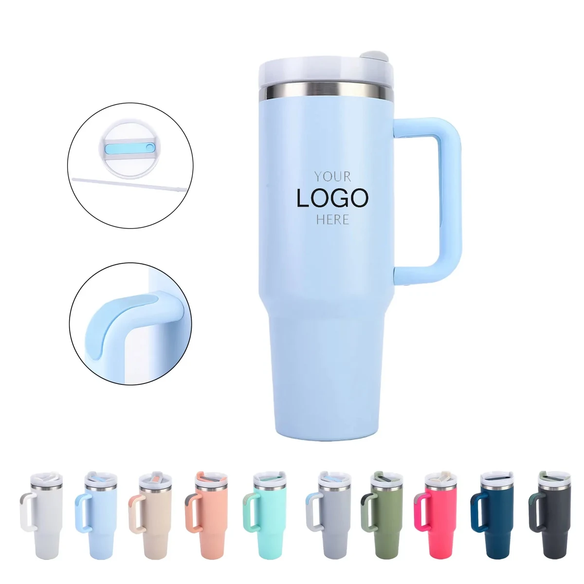 40oz Portable Stainless Steel Tumbler with Handle 1