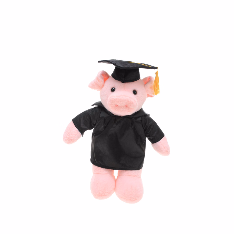 Soft Plush Pig in Graduation Cap & Gown Stuffed Animal