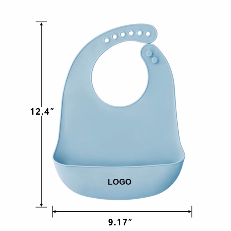 MOQ 50 Adjustable Safe Silicone Baby Bib