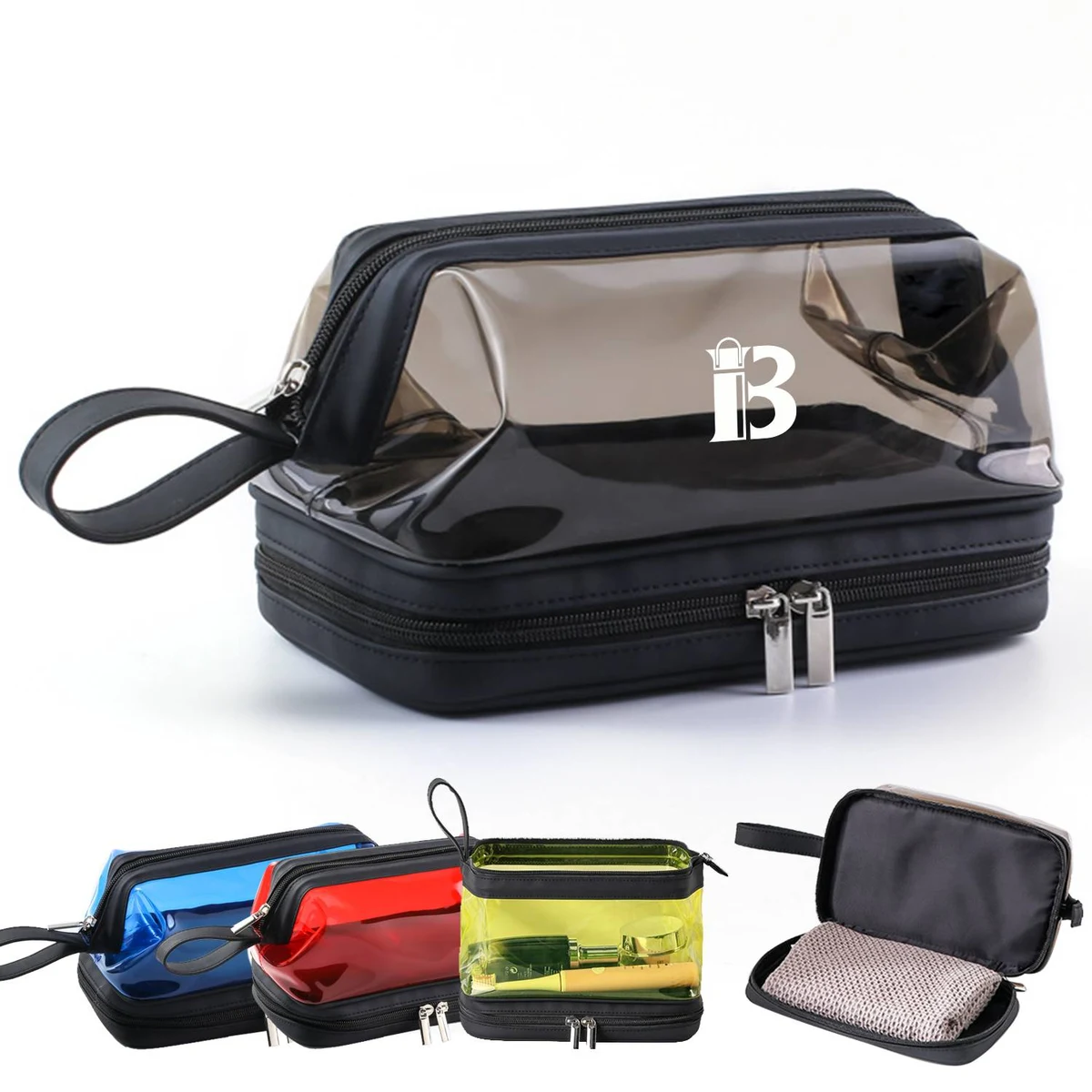 Large Double Layer Clear Makeup Bags 1