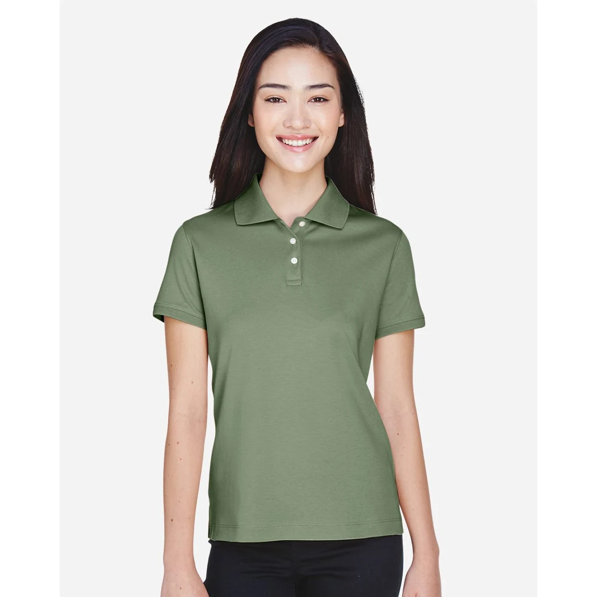 Women's Perfect Pima Interlock Polo - D140SW 1