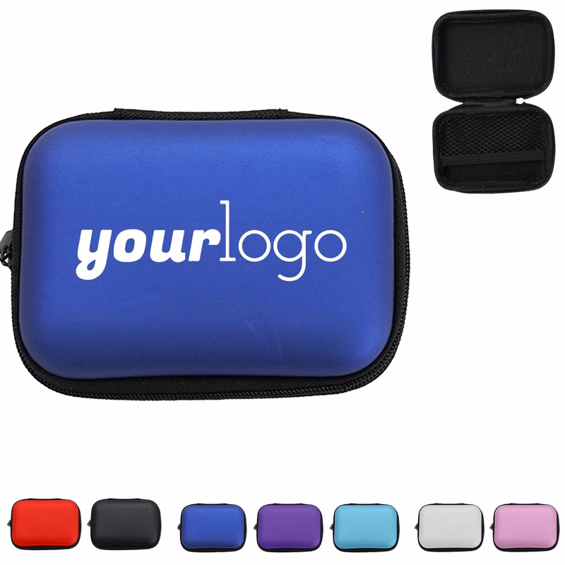 Compact EVA Earbud Storage Case with Mesh Pocket