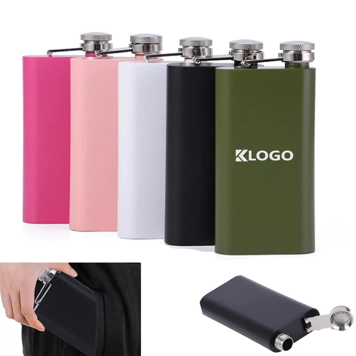 Stainless Steel Slim 6 Oz Hip Flask 1