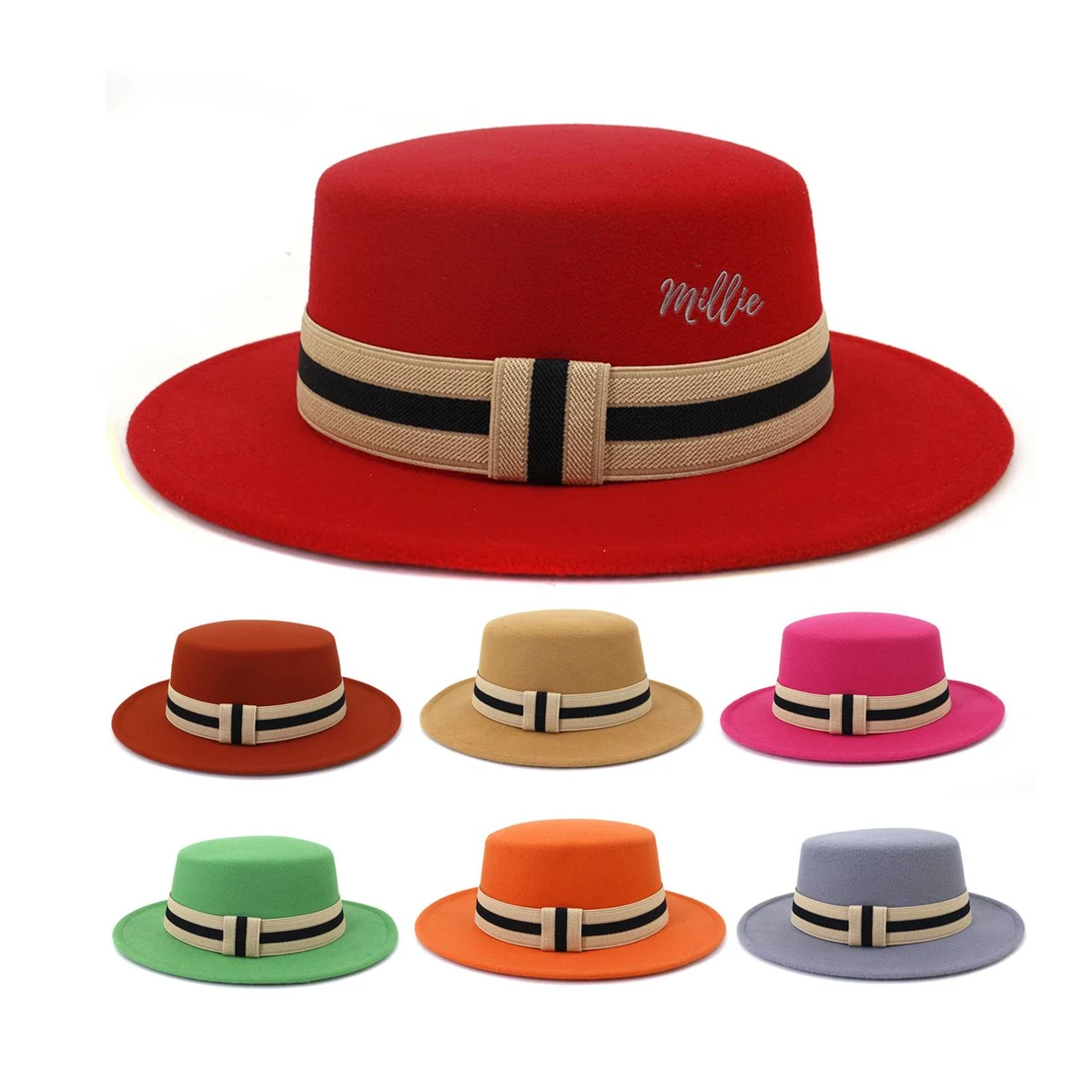 Classic Woolen Flat Top Hat 1