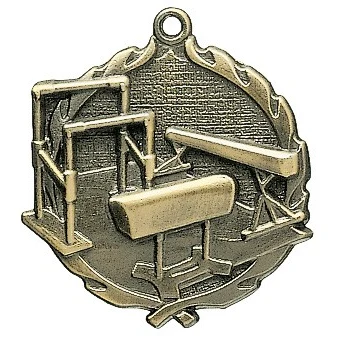 Gymnastics Wreath Medal, 1 3/4" 1
