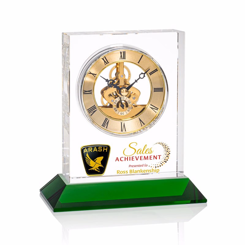 Ashland VividPrint™ Clock on Base - Gold Dial
