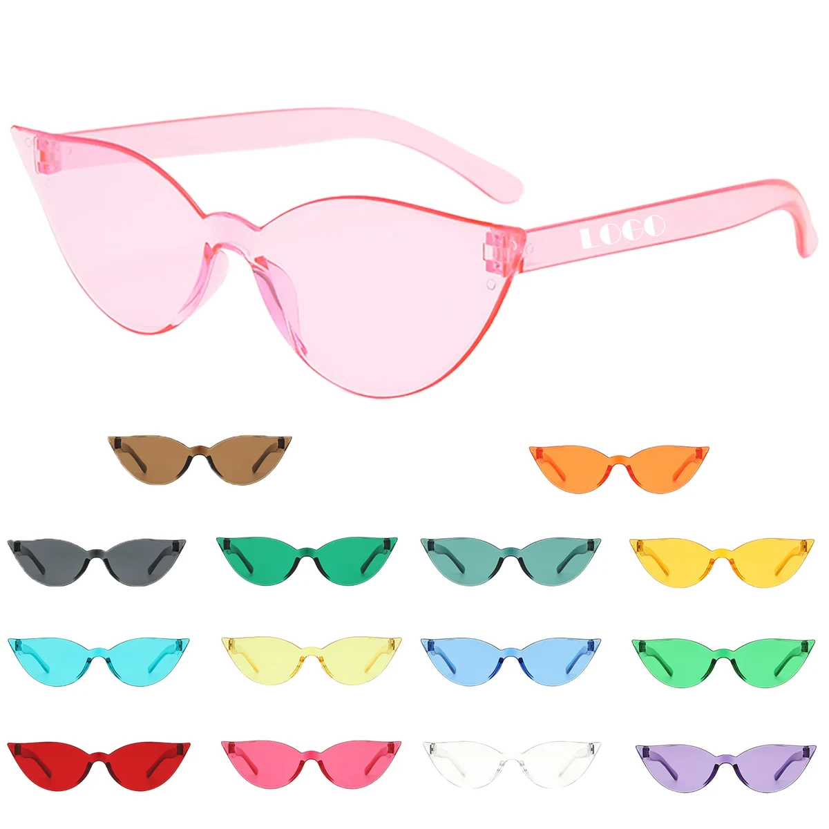 MOQ 20 Rimless Cat Eye Fashion Sunglasses 1