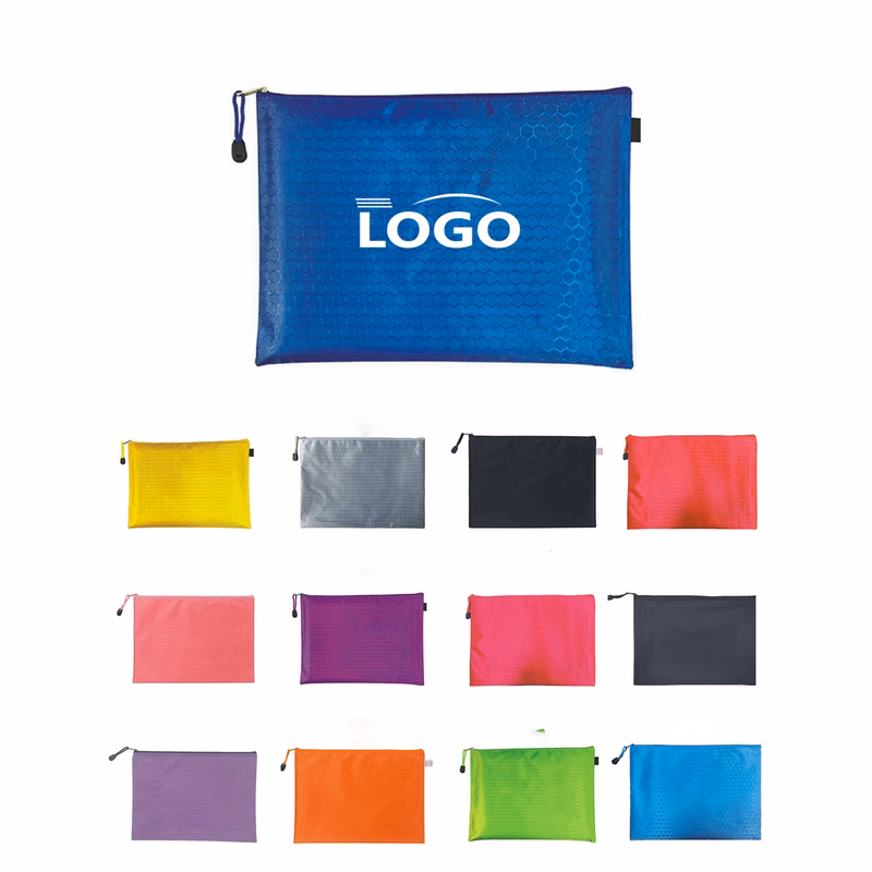 A4 Soccer Pattern Oxford Waterproof Zipper Pouch