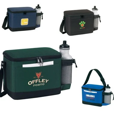 2-tone 6 pack cooler w/bottle holder 1