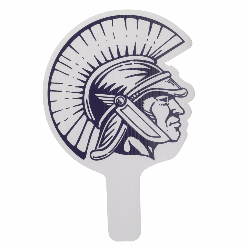 Trojan Mascot Hand Fan, Screen Printed