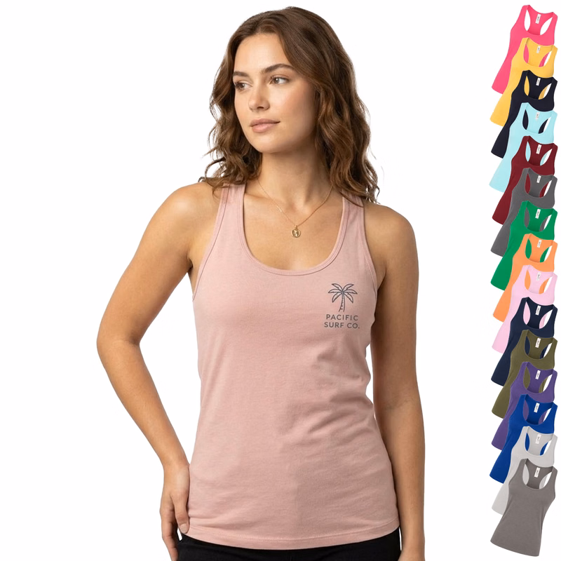 Next Level 3.7 oz. 65/ 35 Cotton/ Polyester Ladies Racer Back Tank Tops