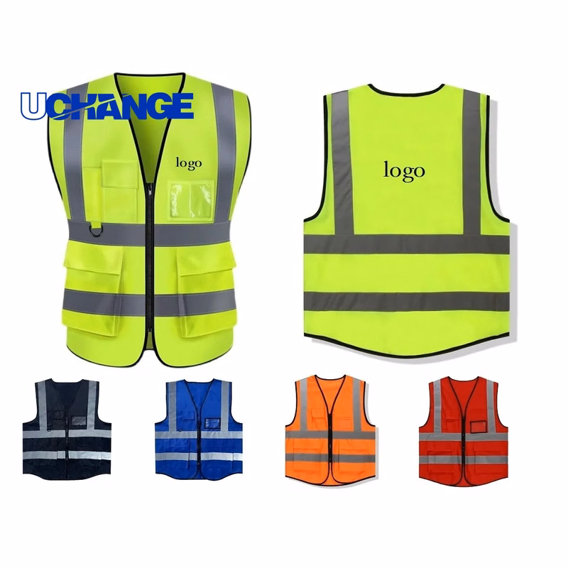 Reflective Safety Vest with Pockets for Work Use