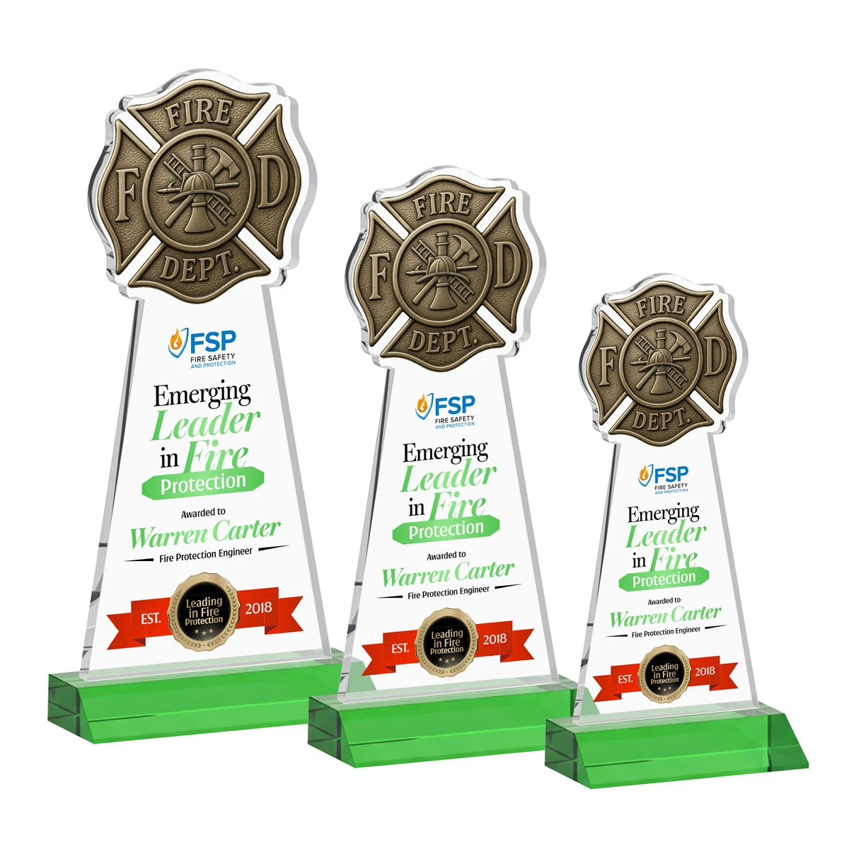 Fire Dept VividPrint™ Award - Green 1