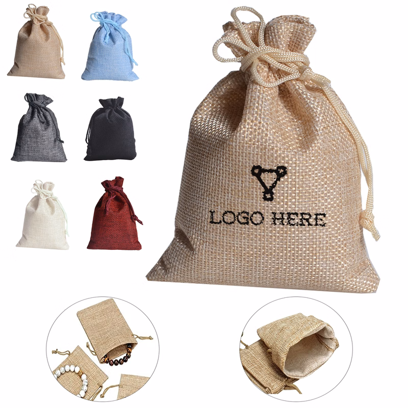 Vintage Jewelry Burlap Pouch