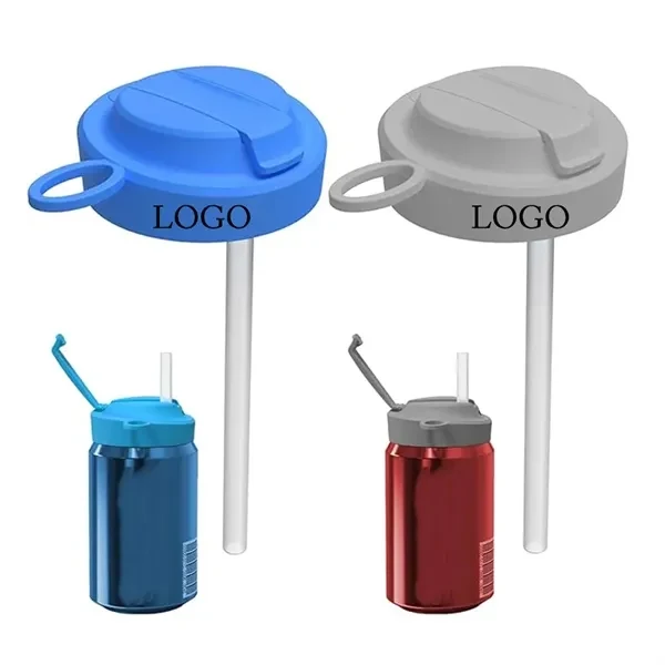 Silicone Soda Can Lids With Straw for Commutes, Fitness and Travel 1