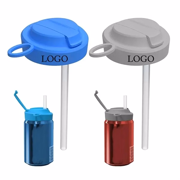 Silicone Soda Can Lids With Straw for Commutes, Fitness and Travel