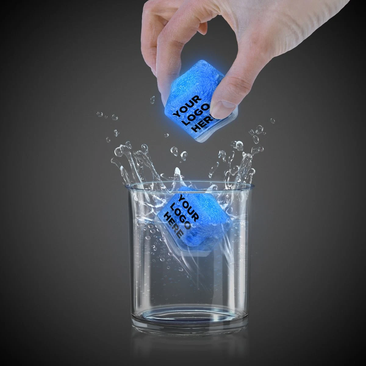 Blue Light Up Premium LitedIce Brand Ice Cube(Pad Print) 1